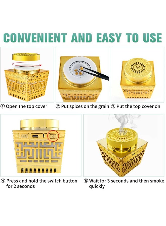 تلواح مبخرة على الطراز العربي مزودة بقرآن كريم كامل، ومكبر صوت، وإضاءة LED، وجهاز تحكم عن بعد، وتطبيق. - Image 5